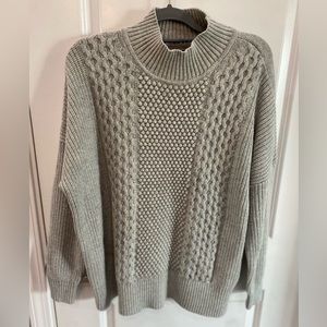 GAP Wool Gray knit sweater mock neck L NWT